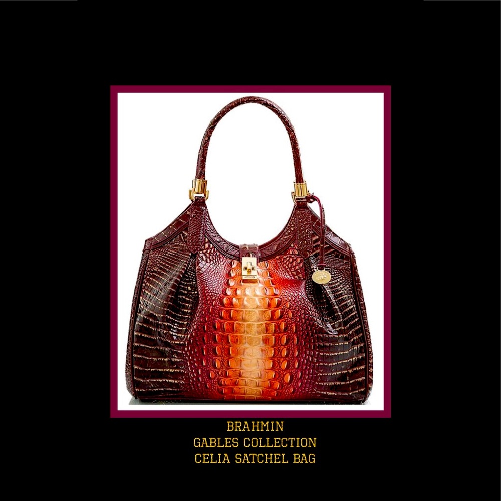 BRAHMIN, CELIA SATCHEL BAG - SUNSET